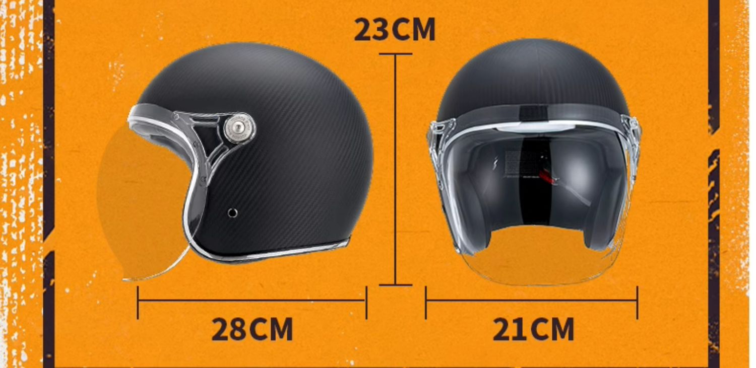 Carbon Fiber Retro Motorcycle Helmet Four Seasons Men and Women
