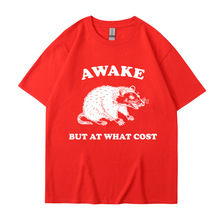 ������Awake But At What Cost Meme Print T-shirts Vintage 9 0