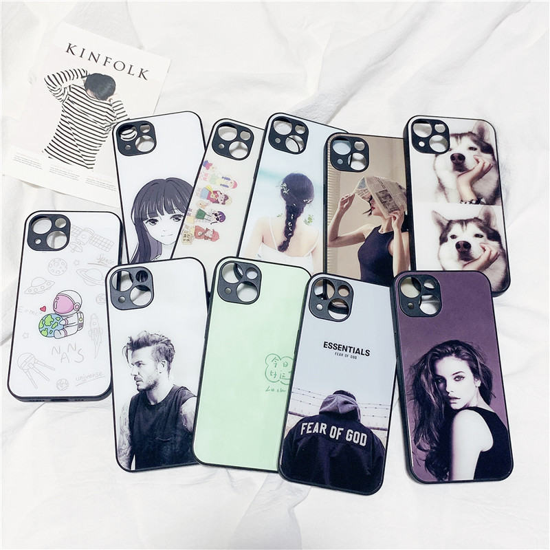 Cartoon glass case for OPPO Reno6/7/8Pro A97 phone case A56 painted all-inclusive protective case