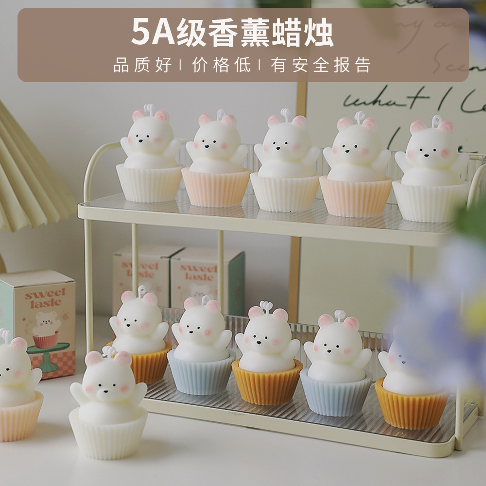 Cake creativo, velas de aromaterapia, lindos recuerdos, regalos, modelado a mano, simulación de fragancias, personalización de velas de oso