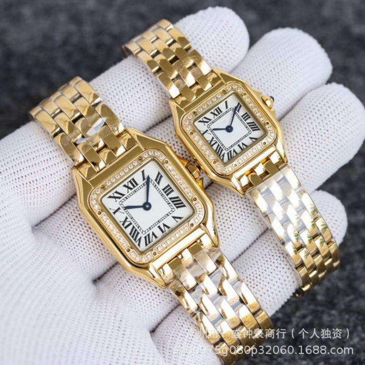 Gold steel with diamonds / 27MM