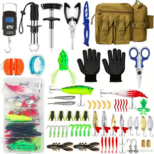 112Pcs Outdoor Aluminum Alloy Fishing Tool Set Multifunctional Luya Pliers Outdoor Fishing Gear Kit
