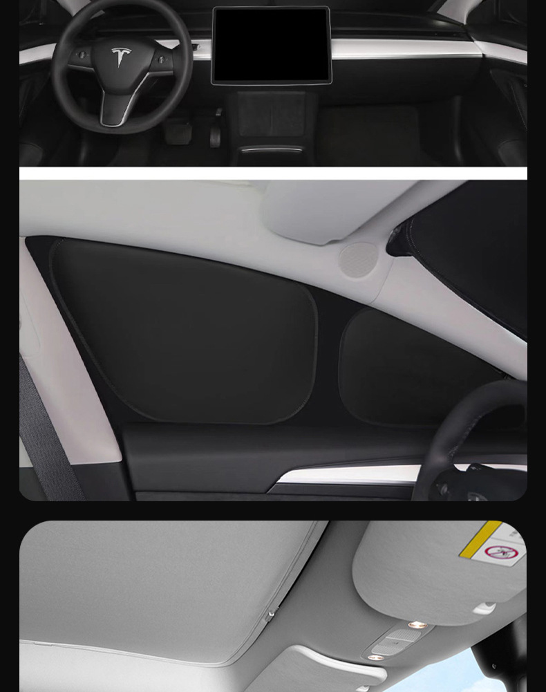 Suitable for Tesla model3/Y window sunshade front window side window heat insulation sunscreen opaque privacy sunshade