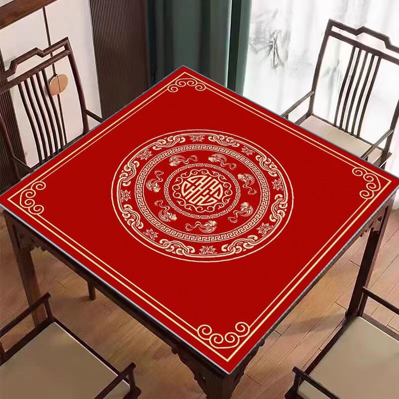 新中式麻将垫静音防滑垫水晶绒麻将桌垫家用耐脏易打理方形垫子|undefined