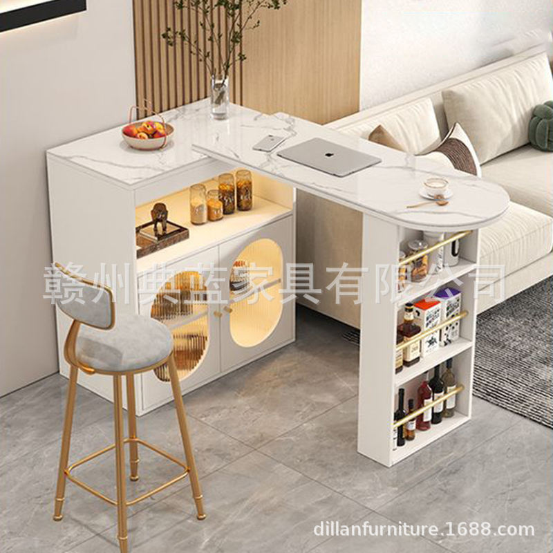 Bar transfronterizo tipo tablero de mesa bar de partición moderna simple en una sala de estar balcón ocio gabinete de comedor en la isla