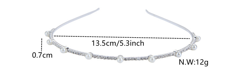Fashion Leaf Plaid Imitation Pearl Rhinestone Metal Hair Band 1 Piece