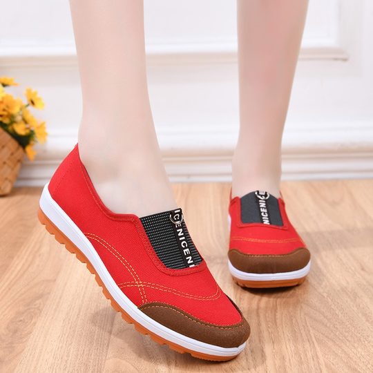 New Tendon-Soled Casual Mom Shoes for Middle-Aged and Elderly Women, Lightweight and Comfortable Canvas Shoes for the Elderly, Labor Cloth