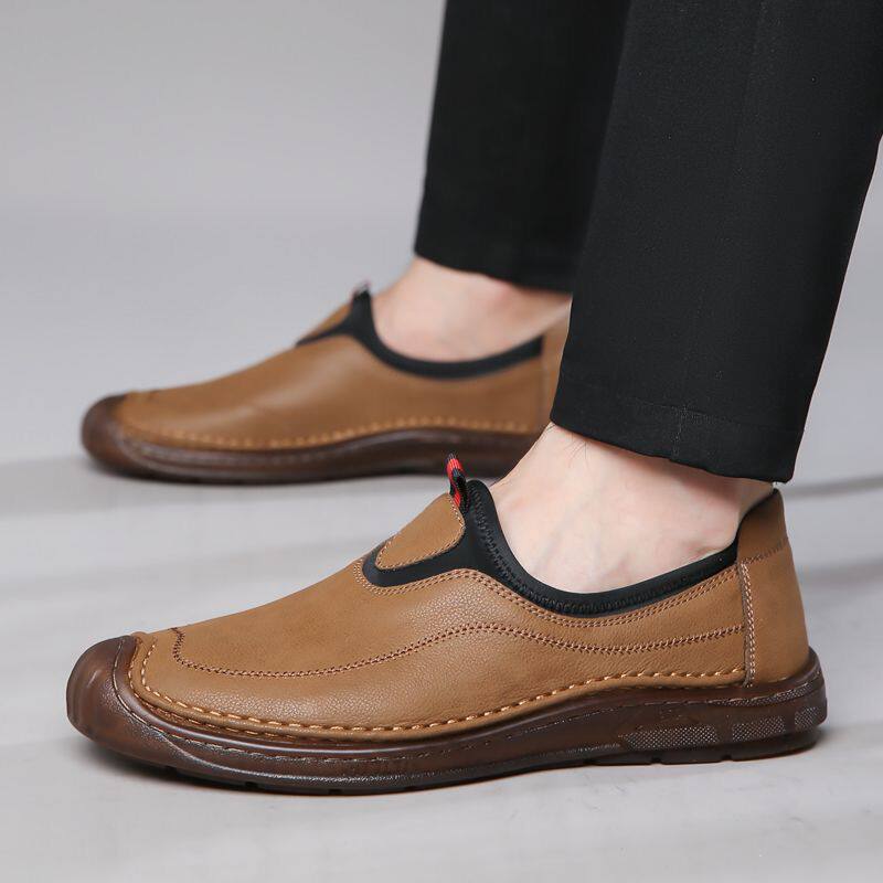 Giày lười nam da đế mềm kiểu Anh dễ phối đồ, gót thấp 1–3 cm — GX6651 Màu nâu, GX6651 màu xám, GX6651 màu đen