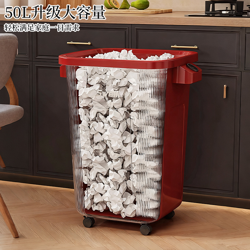 Basura de cocina con ruedas doméstica de gran capacidad nueva de alto valor nominal simple y móvil cubo sanitario basura duradera