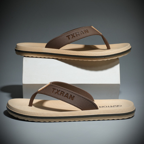 New Men's Herringbone Sandals 2024 Summer Outdoor Slides Anti-Slip Men's Sandals Beach Korean Style Men's Toe Slides
