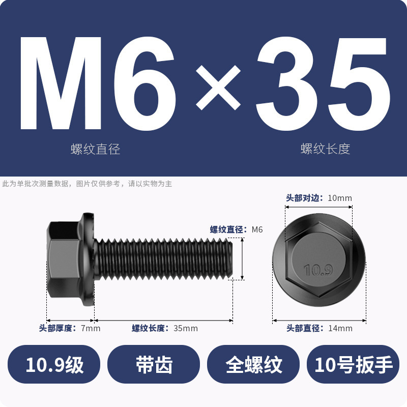 8.9段外六角フランジ面ねじ高強度GB5789プラスキャップ付マット付歯付ボルトM6M8-M20|undefined