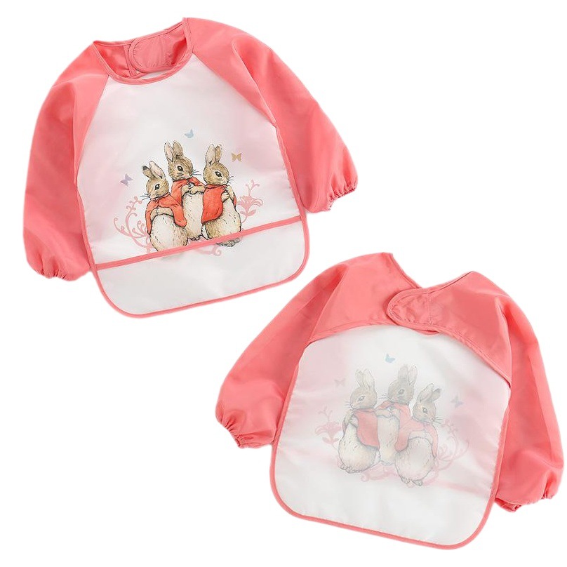 Británico de dibujos animados Peter Rabbit dibujos animados de los niños bata impermeable comer anti-vestidor bebé anti-sucio arroz comedero mono