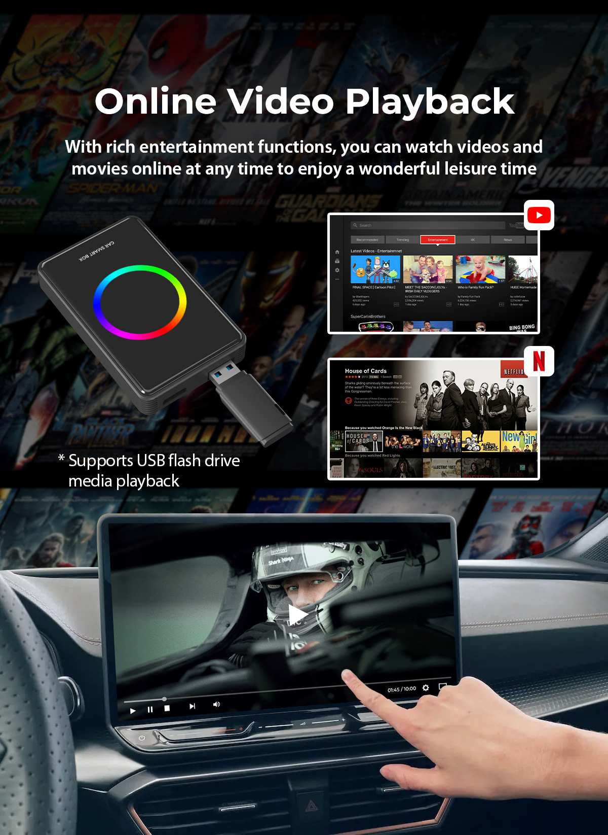 Carplay Box with HDMI Output Rk Chip Wired to Wireless Android Car Smart Interconnection Module