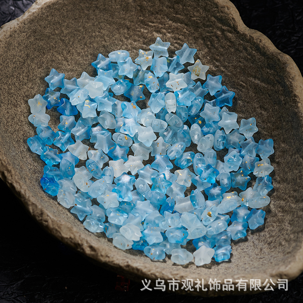 Foil de oro esmerilado estrella de pentaco de forma especial pulsera acrílica diy accesorios de cadena de cuentas de teléfono móvil cuentas sueltas