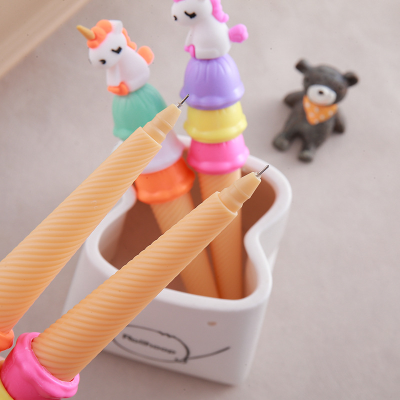 Pluma de góner de helado de unicornio Pluma de agua con forma de Haagen-Dazs creativa Papelería linda Pluma a base de agua para estudiantes al por mayor