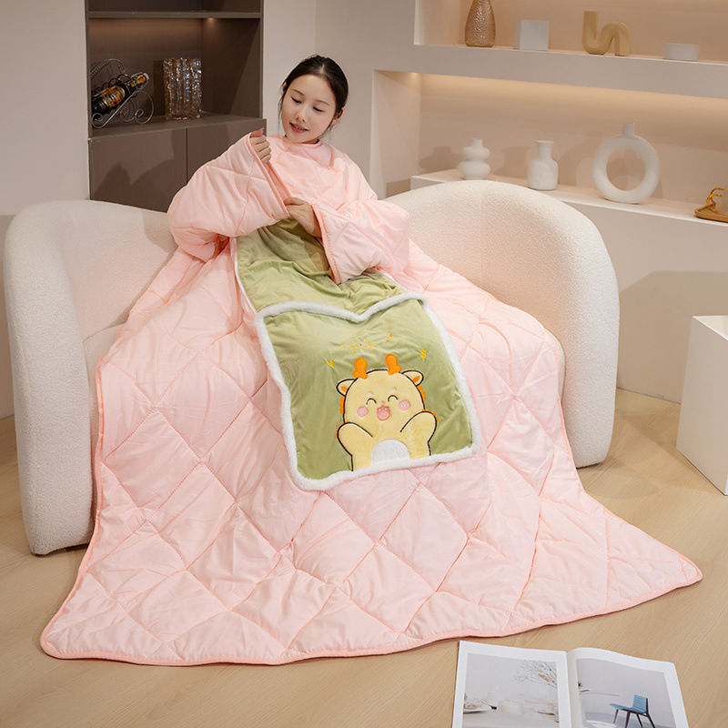 Círculos animados almohada de abrazo multifuncional engrosado 2 - en - 1 edredón cama de oficina para jugar con el aire acondicionado cojín de edredón