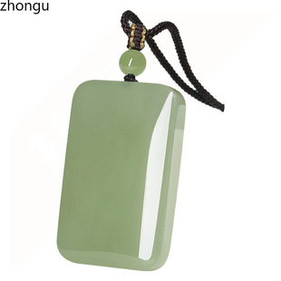 Xinjiang Hetian Jade Pendant Lake Water Green Peace Jade Pendant for Men and Women Duck Egg Green Lake Water Green Jade Pendant