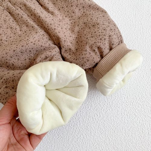 Winter clothing  new Korean version for men and women baby winter quilted thickened pants Western style brushed floral loose pants