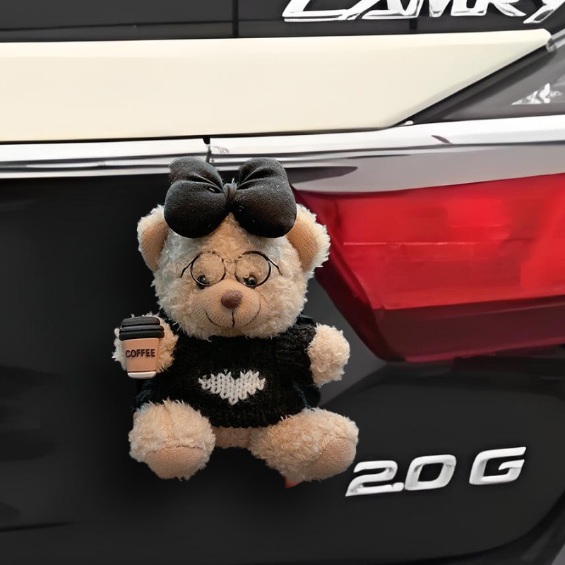 Colgante trasero de coche muñeco de oso de peluche lindo de dibujos animados decoración de maletero motocicleta decoración de bicicleta