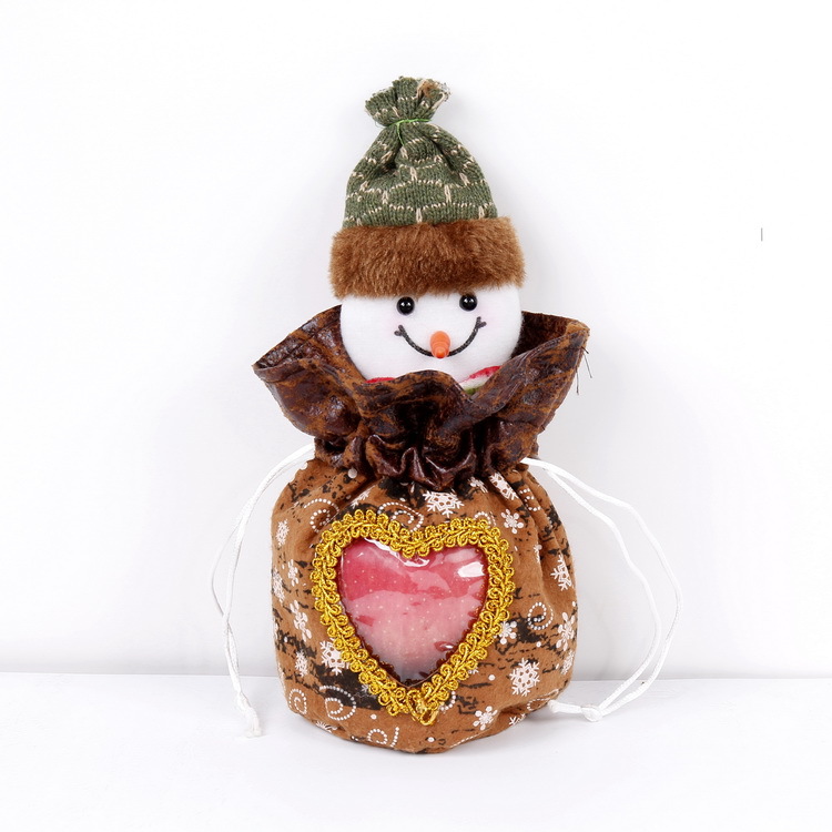Navidad creativa impresa bolsa de regalo de caramelo Navidad Víspera de Navidad muñeca tridimensional bolsa de fruta al por mayor