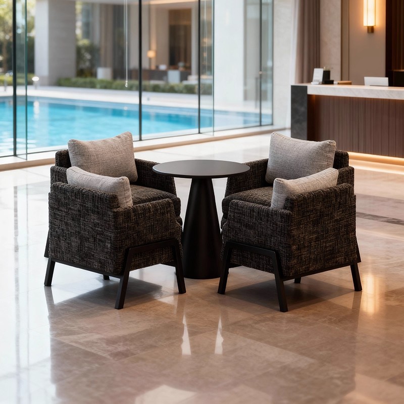 Light Luxury Modern Minimalist Hotel Front Desk Sales Department Designer Reception Reception Negotiation Leisure Table and Chairs One Table and Two Chairs