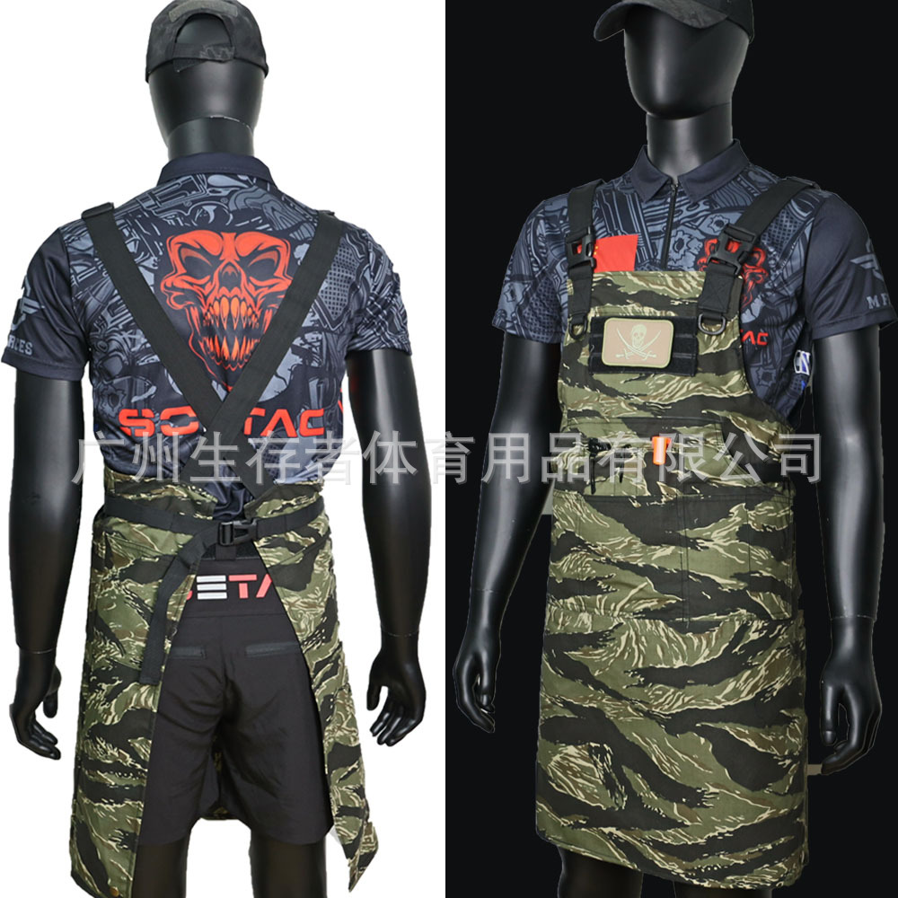 Fuente transfronteriza Técnico Técnico Equipo de usuario masculino y femenino Picnic Resistente al desgaste Téctico Viento Camuflaje delantal