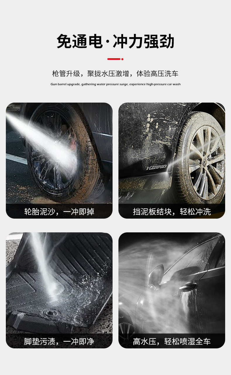 High-Pressure Cleaning Machine, High-Pressure Car Wash Water Gun, Car Wash Machine, High-Pressure Water Gun, Metal Copper Spray Gun 280Bar/4000Psi