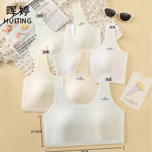 [Source Factory Price] Huiyi New Girls Bra Fixed Cotton Cup Plaid Ice Silk Jacquard Fabric 005