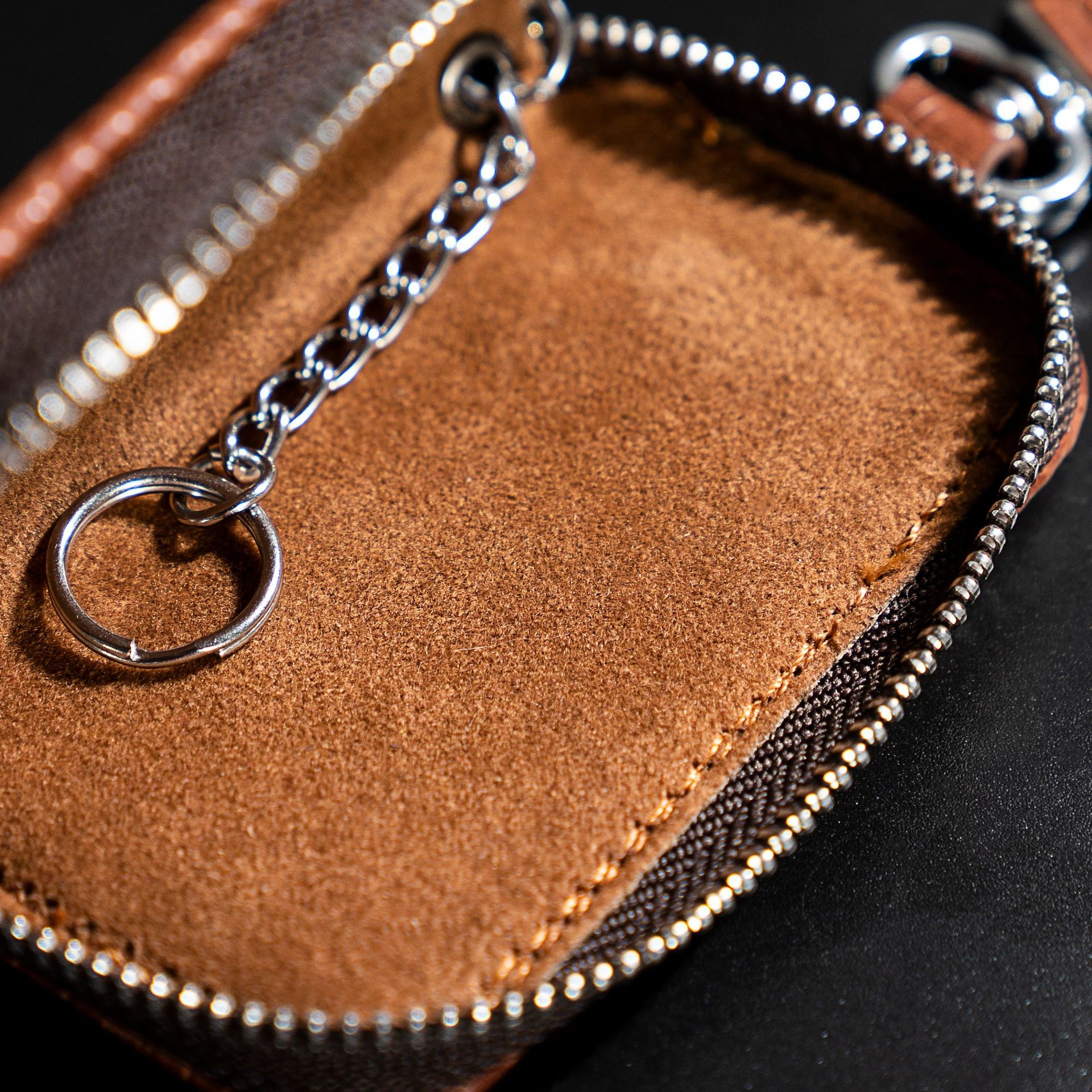 Nuevos hombres de cocodrilo patrón coche clave caso europeo y americano estilo de negocios cremallera llavero cintura colgando clave caso