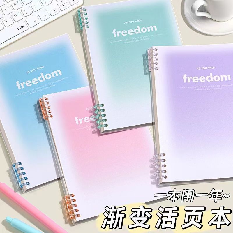 Gradient B5 Loose-Leaf Notebook, High-Value Notebook, Instagram-Style, Detachable Lined Grid Notepad for Middle and High School Students Gradient B5 Loose-Leaf Notebook, High-Value Notebook, Instagram-Style, Detachable Lined Grid Notepad for Middle and High School Students