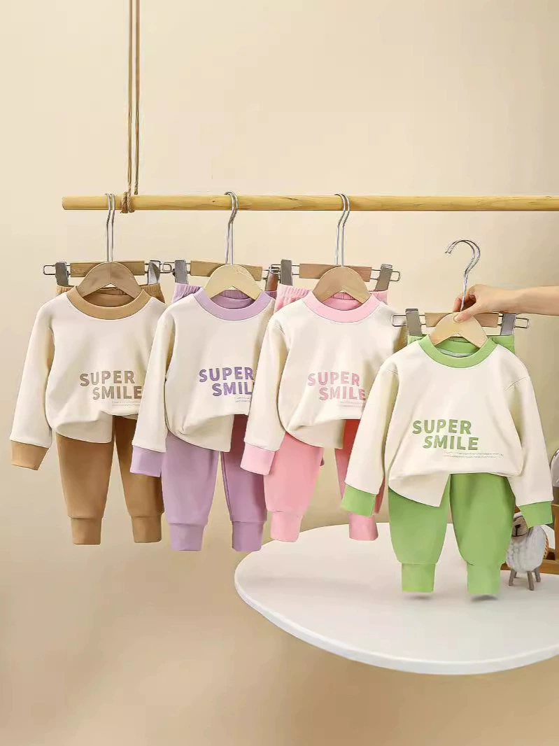 Children's demi-season double-sided set for men and women, thermal underwear, pijama
