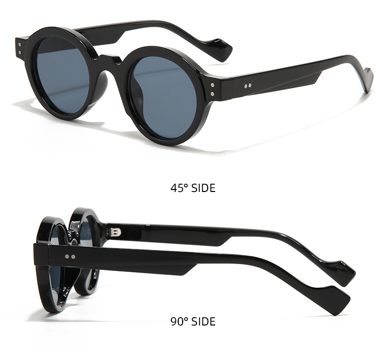 Retro Solid Color Pc Round Frame Full Frame Men's Sunglasses display picture 7