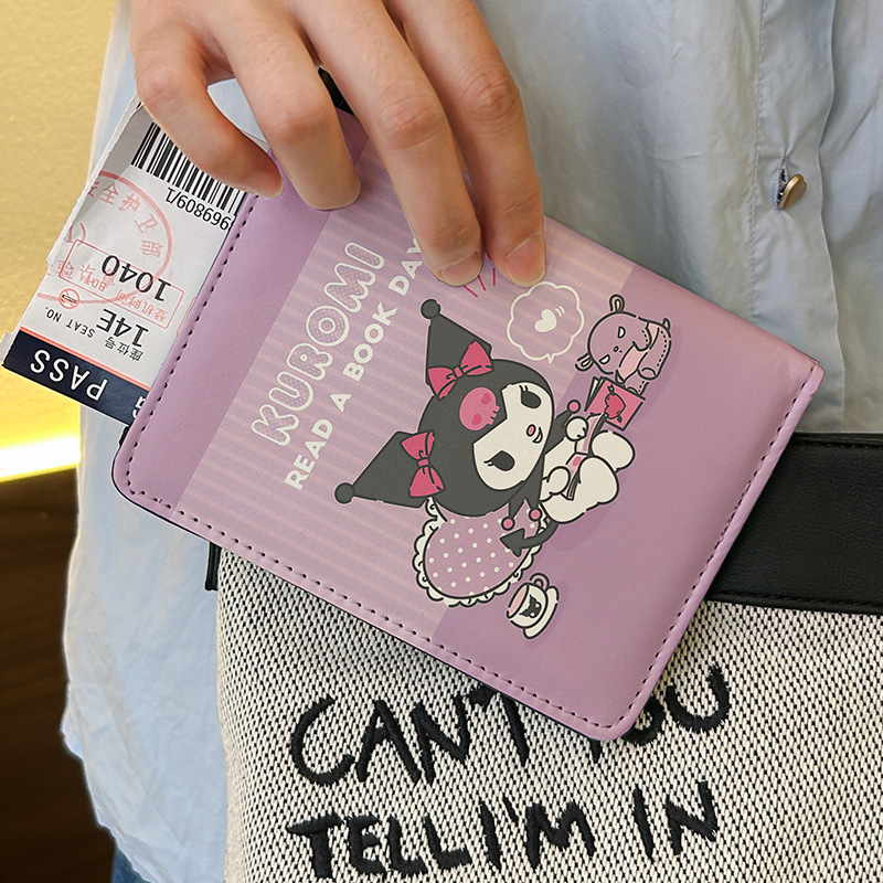 クロミ漫画海外パスポートカードカバー女性パスポート保護カバー証明書収納バッグ旅行パスポートカバー|undefined