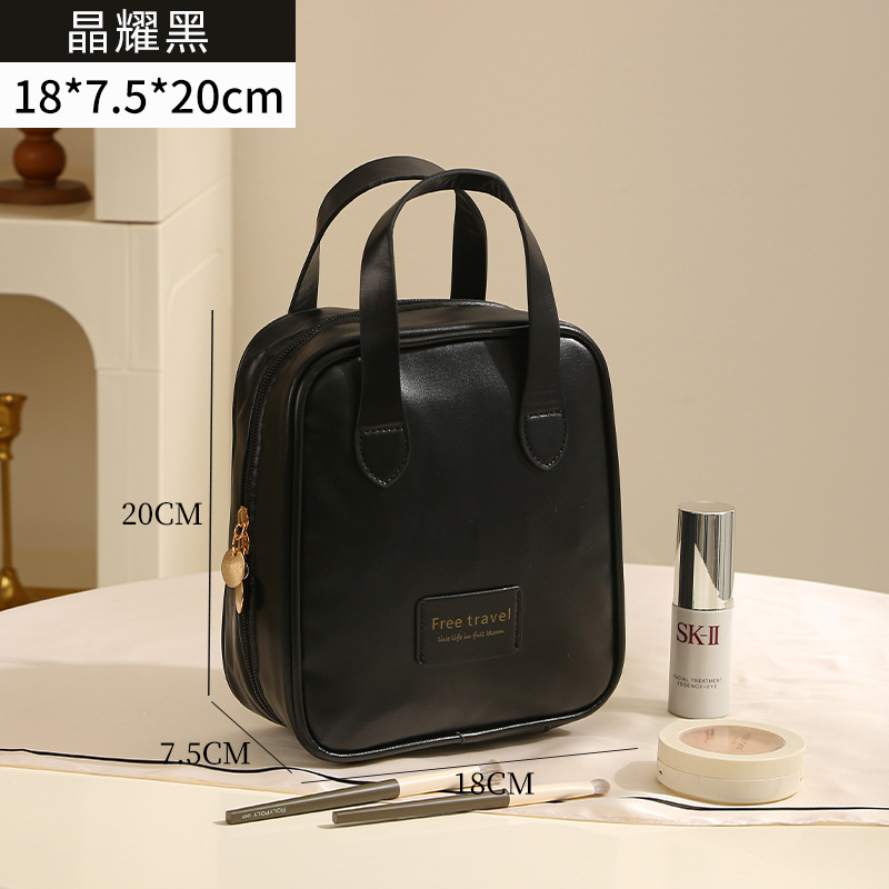 Nueva bolsa de maquillaje de viaje PU para mujeres productos de cuidado de la piel bolsa de maquillaje de almacenamiento de gran capacidad portátil bolsa de maquillaje portátil