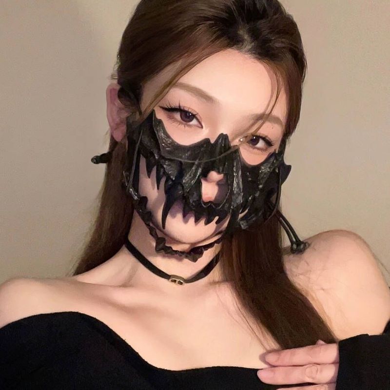 ハロウィン二次元ハーフフェイスマスク虎夜叉天狗人狼鵺マスクパーティーパフォーマンスドレスアップ小道具|undefined