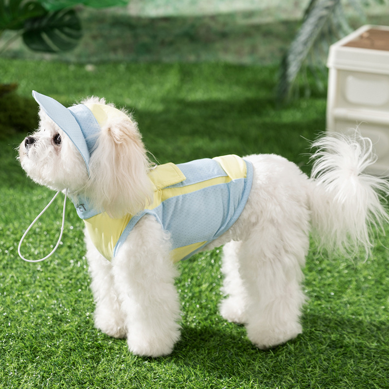 Primavera y verano, enfriamiento al aire libre para perros, malla de alta costura, ropa fresca, chaleco para perros pequeños, ropa para mascotas para gatos