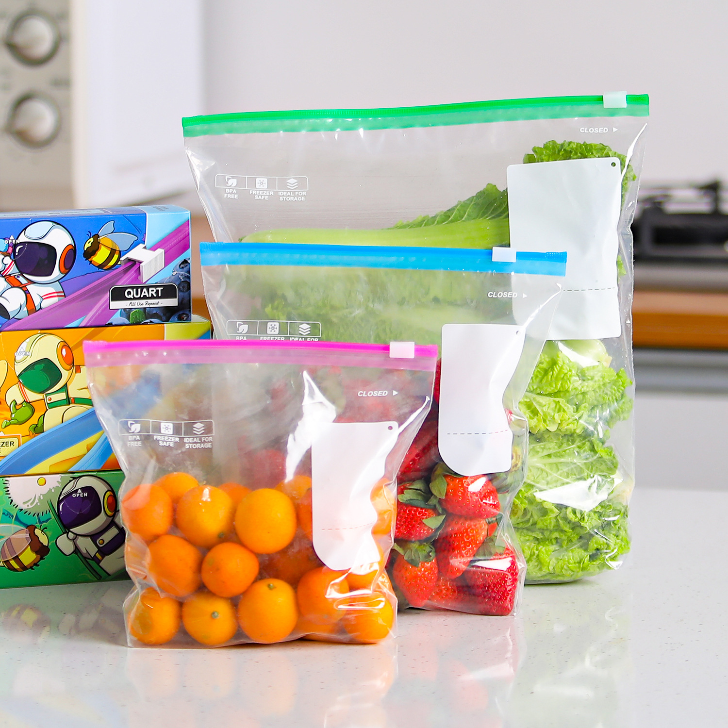定制密封袋保鲜袋食品级包装收纳自封塑封袋加厚家用冰箱冷冻分装