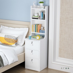 Ultra-Narrow 20/25 Bedside Table Small Mini Storage Cabinet Simple Modern Bedroom Bedside Heightened Storage Rack