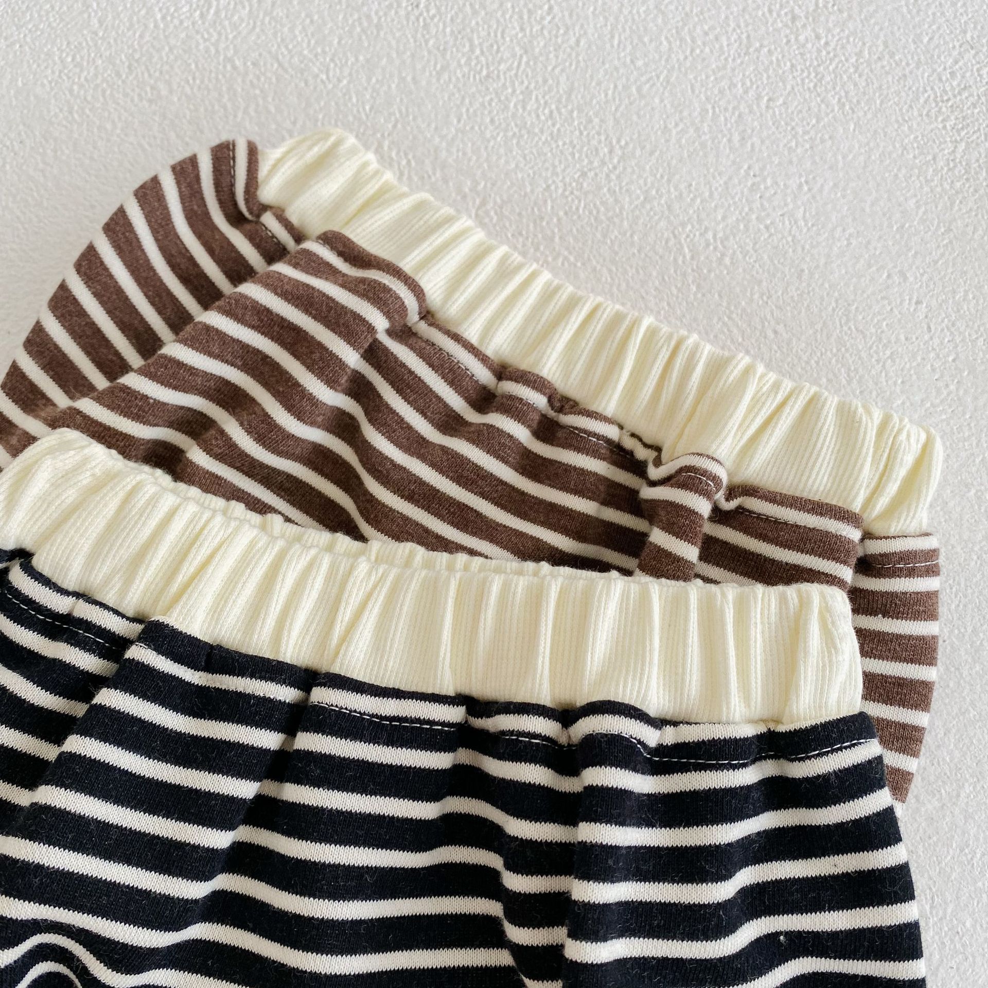 Abbigliamento autunnale 2024 per neonati, bambini piccoli, ragazzi e ragazze, pullover a righe a maniche lunghe + pantaloni a pieghe_voghion.com