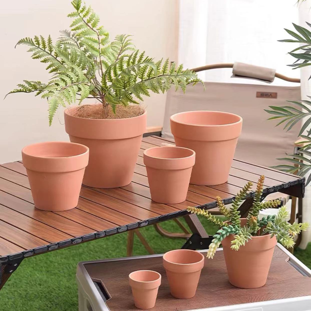 红陶花盆红陶盆吸水透气粗陶红陶土绿萝泥瓦简约陶瓷大号特价清仓