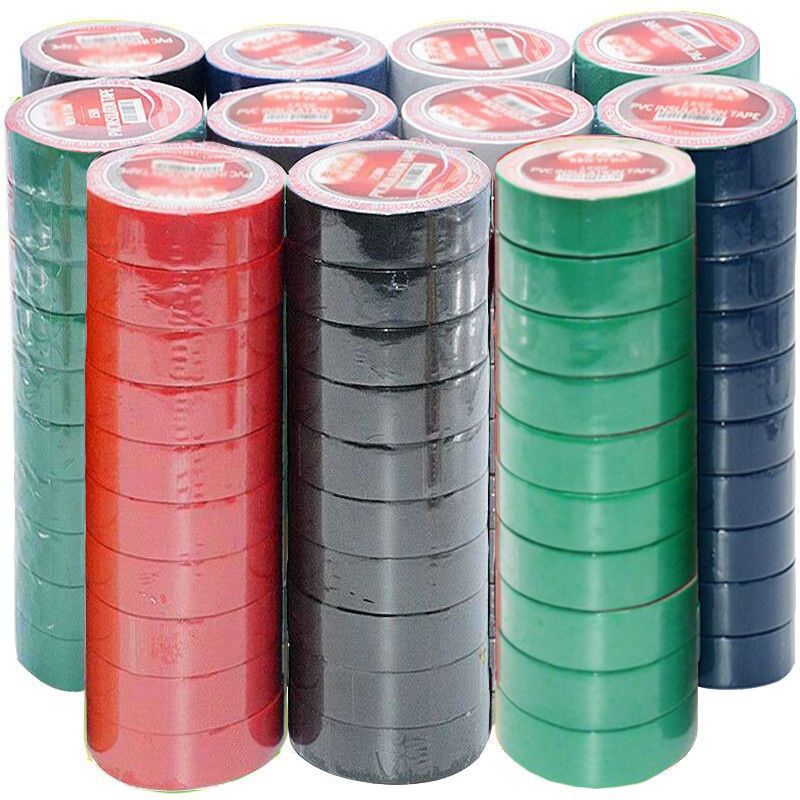 10卷装-电工胶布PVC防水阻燃绝缘胶布高粘性电线大卷电气胶带批发