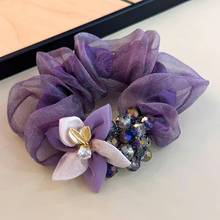 金叶子欧根花朵头花气质大肠发圈高级发饰丸子盘发头绳 发绳