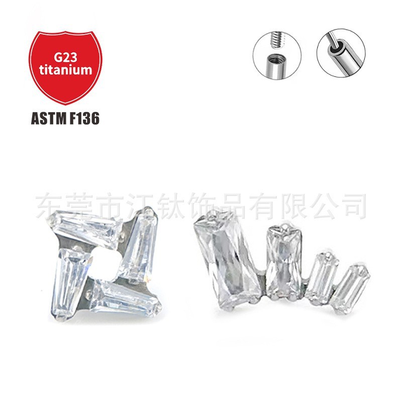 Pointed titanium steel lip stud product view
