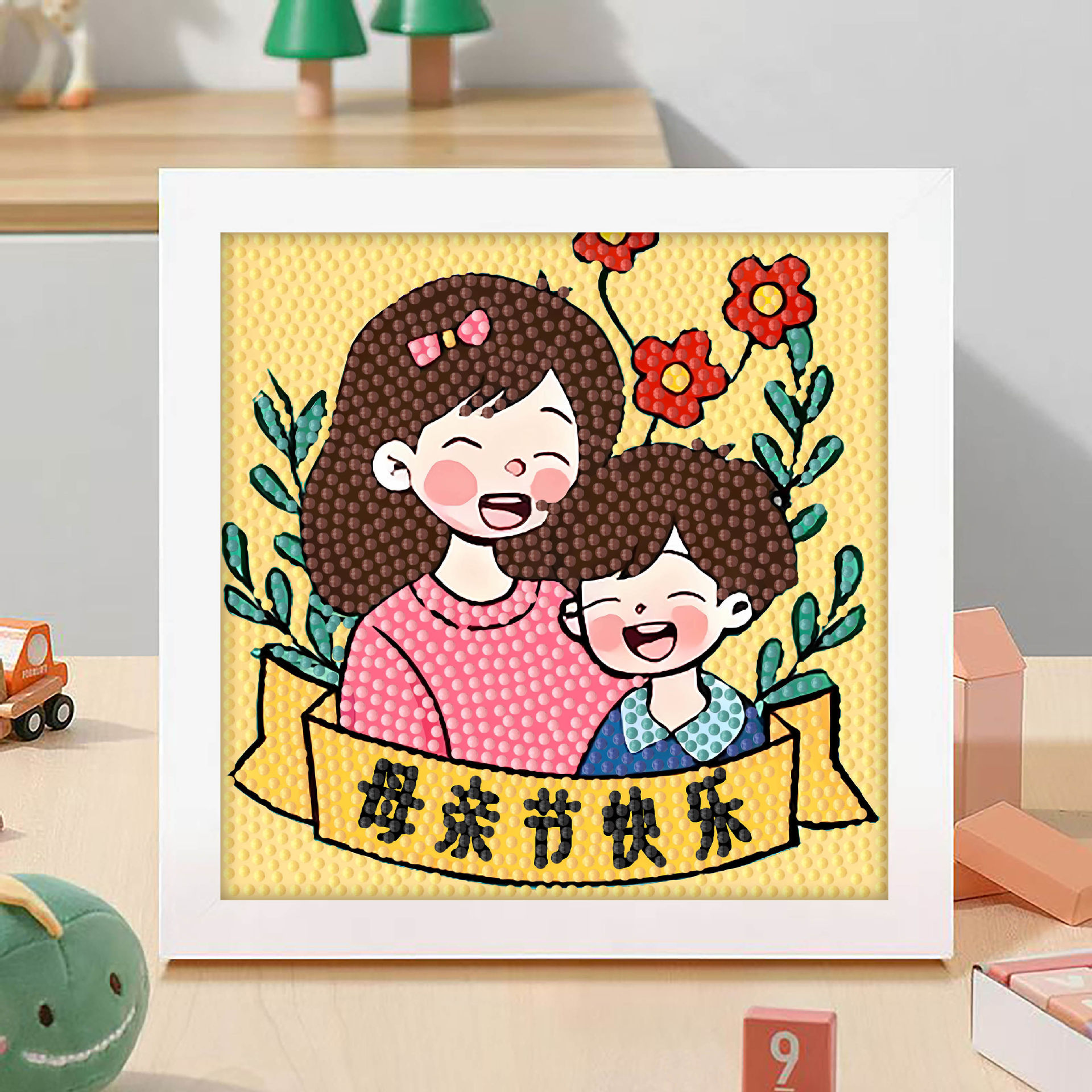 Diamante infantil DIY hecha a mano con material de marco paquete de dibujos animados Sanliou pegatinas de diamante regalo al por mayor pinturas de mampostería