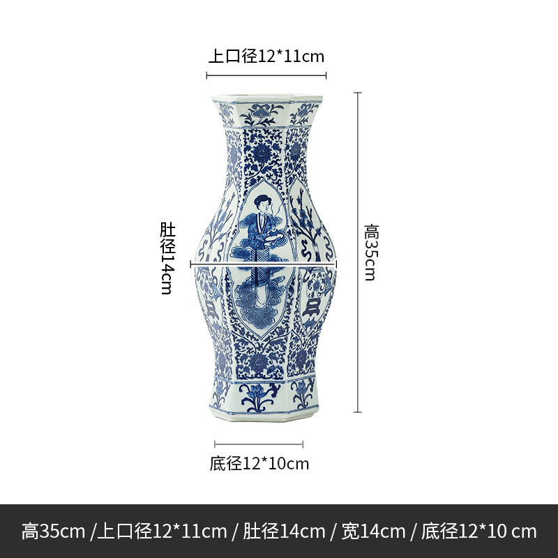 Jingdezhen vasos de cerámica antiguos pintados a mano Bo Gujia ornamento de cerámica vasos Ming y Qing ornamentos de vasos antiguos