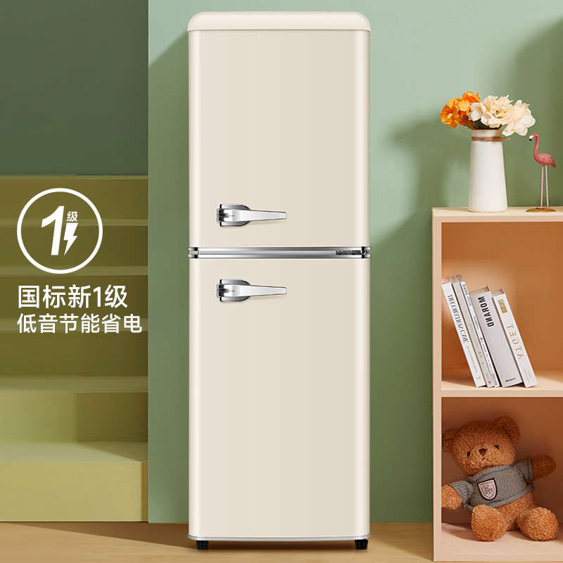 志高复古小型家用冰箱双开门怀旧冷藏冷冻迷你出租房省电二人用|undefined