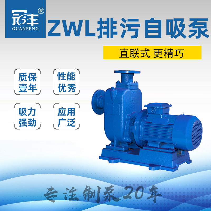 50ZWL15-30P 管道排污增压泵卧式自吸泵直连式不锈钢普通电机