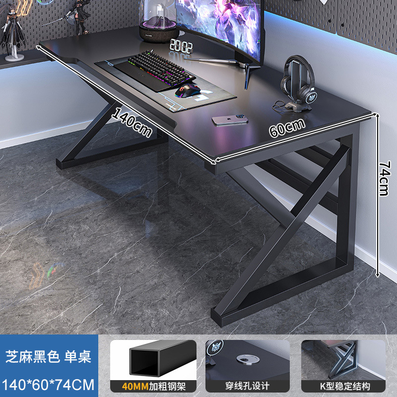 Escritorio para computadora, escritorio para el hogar, escritorio para dormitorio, escritorio de estudio para estudiantes, escritorio de oficina con almacenamiento simple, escritorio moderno para videojuegos. image 24