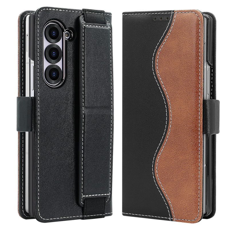 Samsung Fold6 携帯電話 PU レザーケース、ビジネスカードホルダー、Fold5 携帯電話ケース、磁気フリップ保護ケースに適しています。|undefined