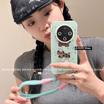适用华为mate80pro手机壳卡通设计感HUAWEImate80rs女泼墨三只狗